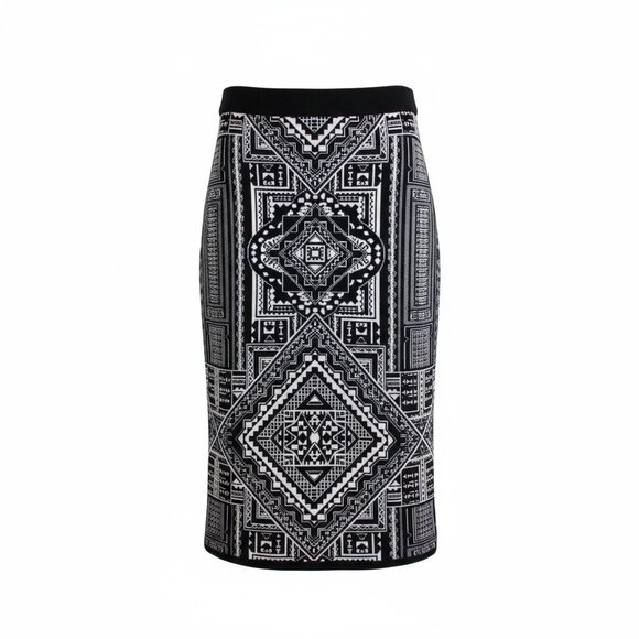 Premise Geometric Pattern Knit Pencil Skirt - Picture 15 of 15